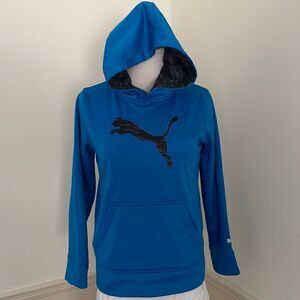 Youth puma pull over hooded sweatshirt with front pocket & thumb holes medium